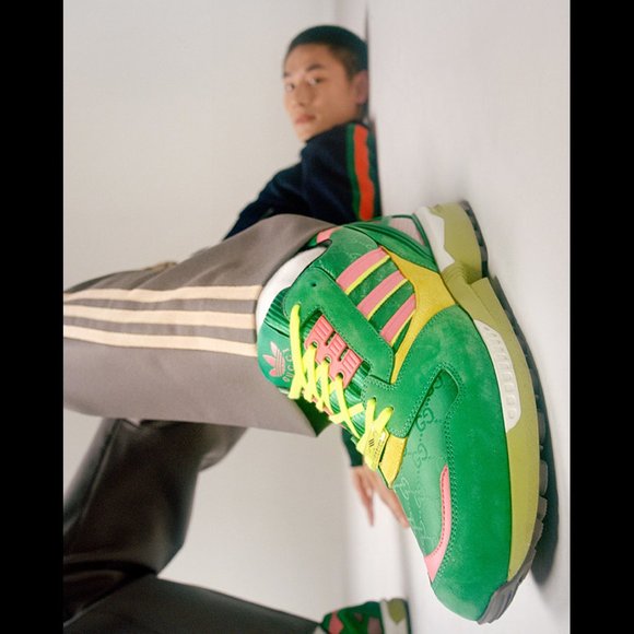GUCCI MENS SNEAKERS X ADIDAS ZX 8000 TORSION GREEN GG CANVAS SHOES 11 11.5 US - Picture 4 of 15
